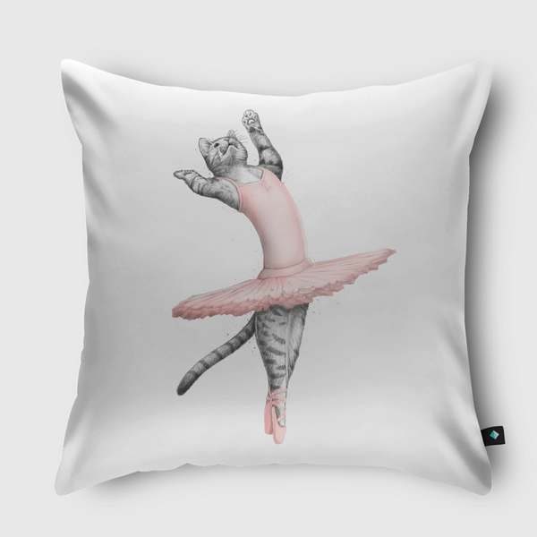 Ballerina Cat Throw Pillow