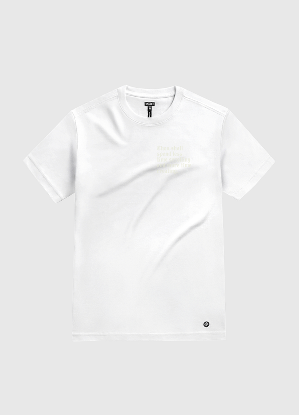 Thou Shall Spend Less White Gold T-Shirt