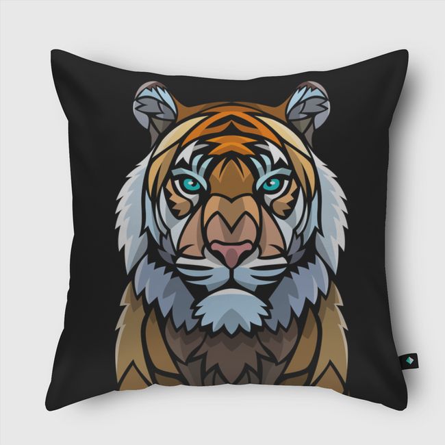 Tribal frontal tiger - Throw Pillow