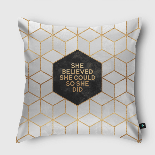 She Believed She Could So She Did Throw Pillow
