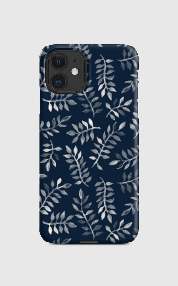 White Leaves on Navy Regular Case