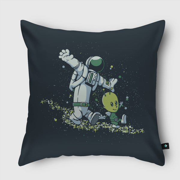 Chasing Stars Alien Throw Pillow