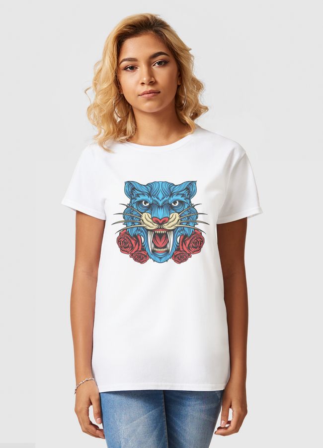 Wild Floral Tiger - Women Basic T-Shirt