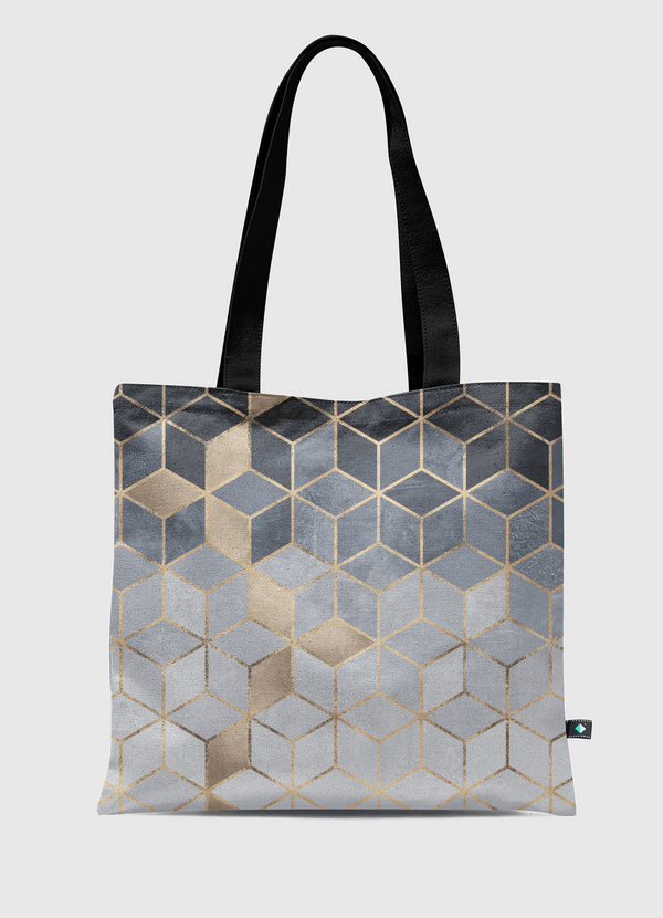 Soft Blue Gradient Cubes Tote Bag