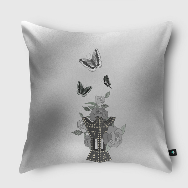 Flowers and butterflies  Throw Pillow