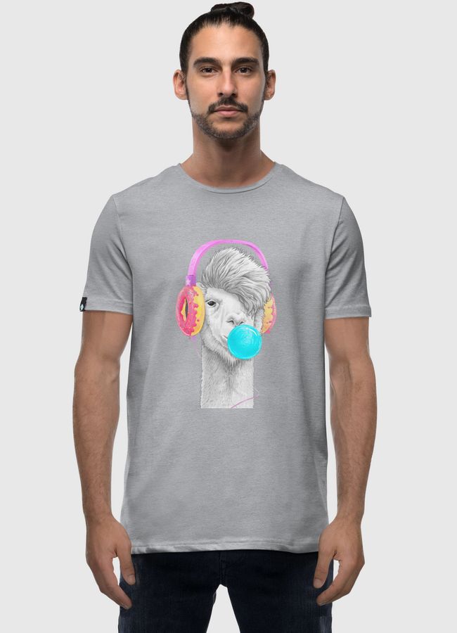 Lama in headphones - Men Premium T-Shirt