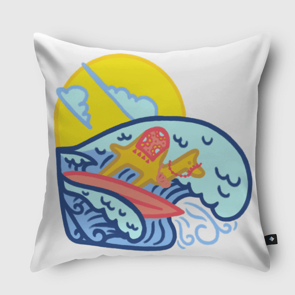 Surfin’ Camel Throw Pillow