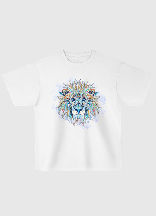 Ethnic  Blue Lion - Oversized T-Shirt