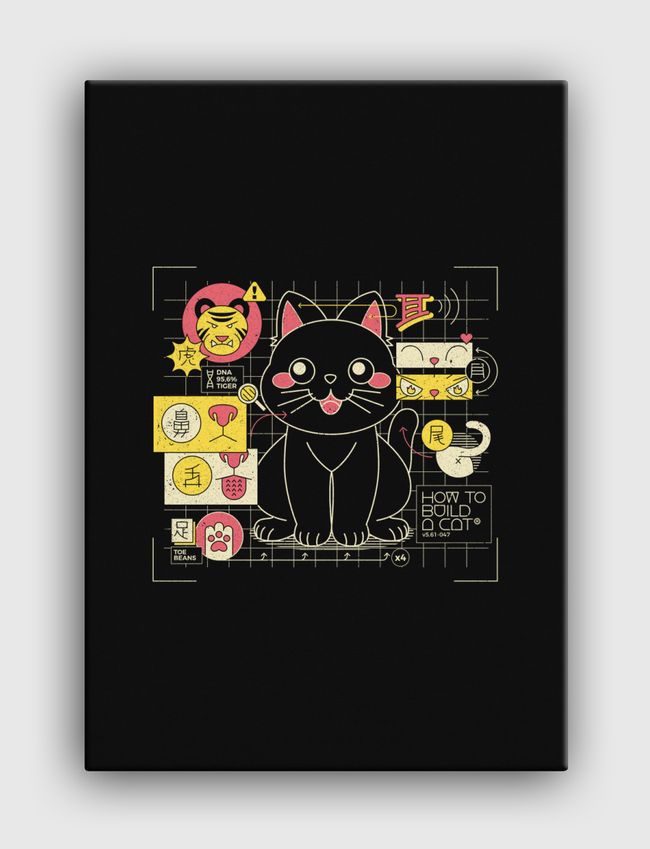 Japanese Cat Graph - Canvas