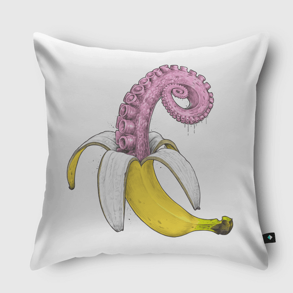 Octopus banana Throw Pillow