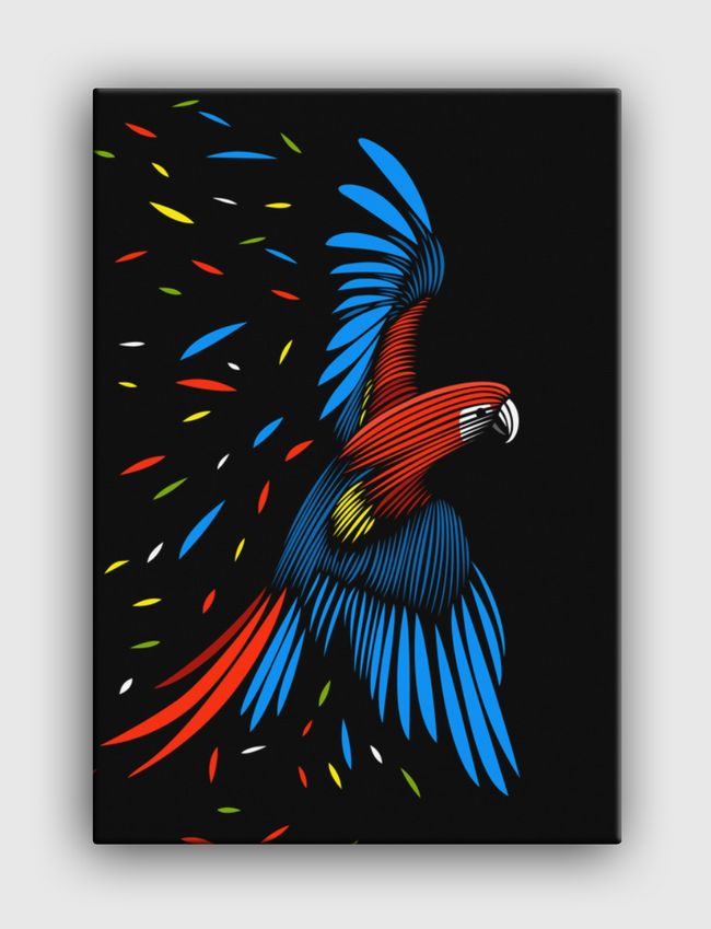 Tropical macaw lines - Canvas