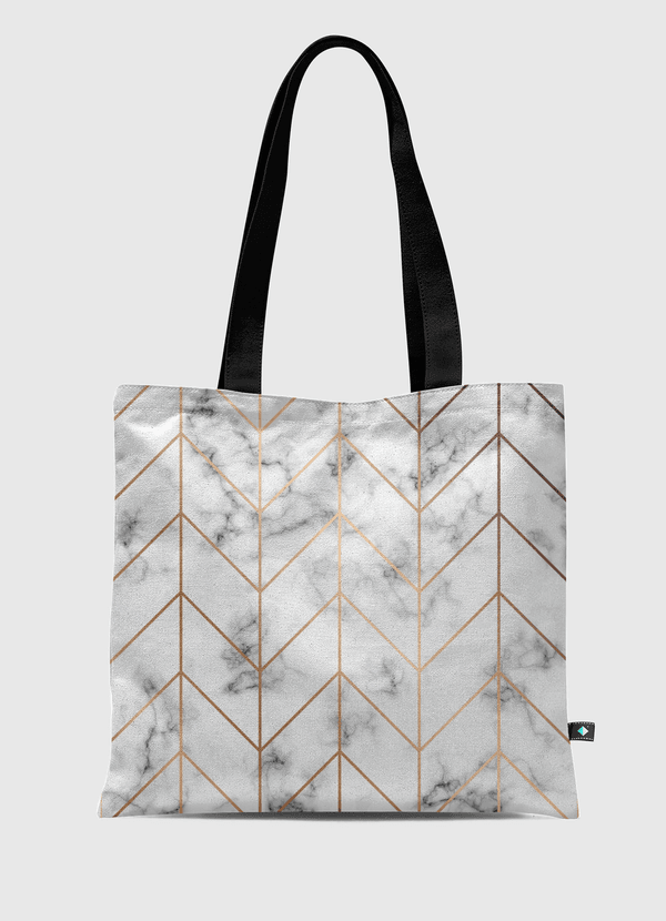 Marble and golden chevron Tote Bag