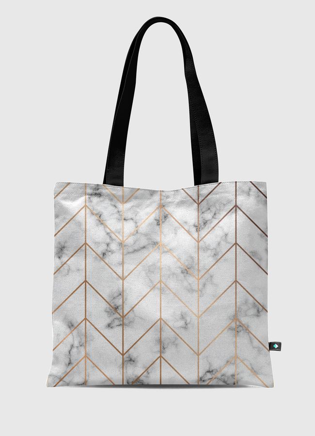 Marble and golden chevron - Tote Bag