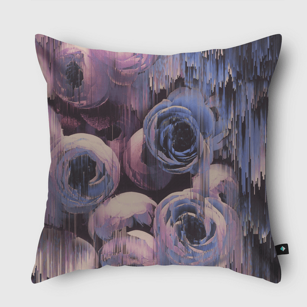 Floral glitches Throw Pillow