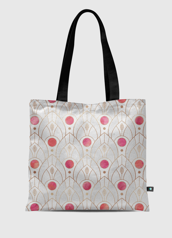 Art Deco Leaves Pink Tote Bag