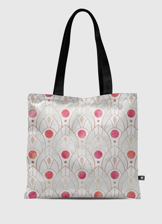 Art Deco Leaves Pink - Tote Bag