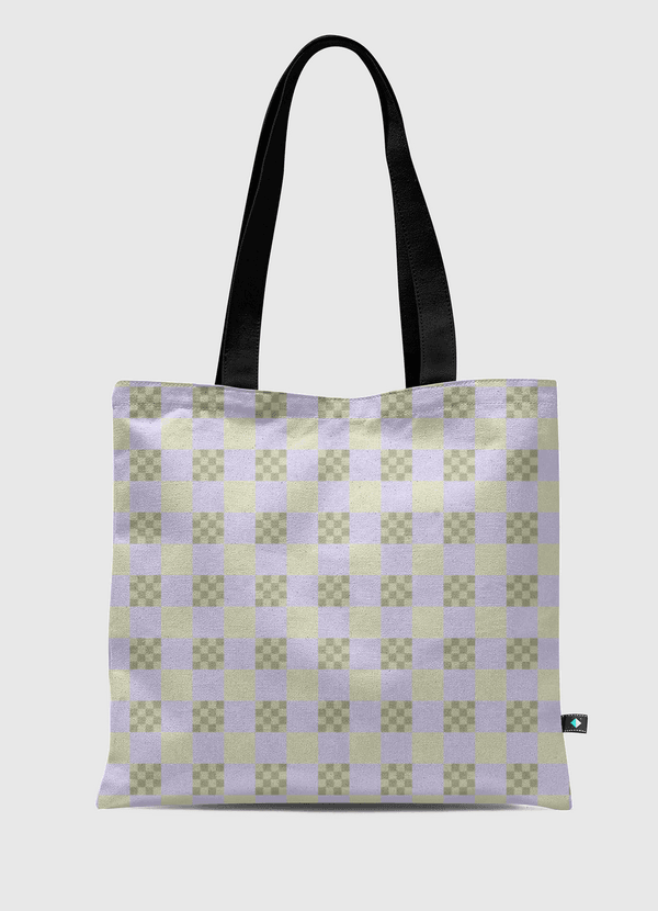 Plaid Pattern Purple&Green Tote Bag