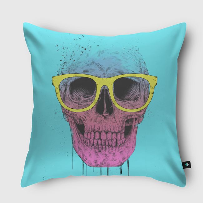 Pop art skull with glasses - Throw Pillow