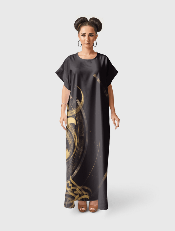 Calligraphy arabic gold Short Sleeve Dress