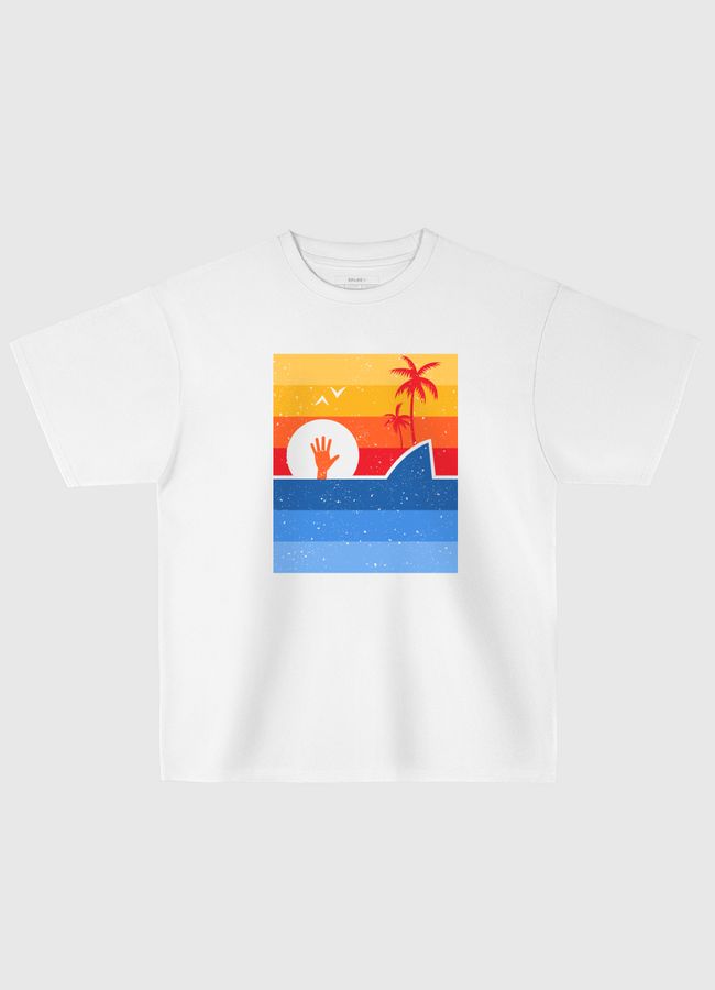 Retro attack shark - Oversized T-Shirt