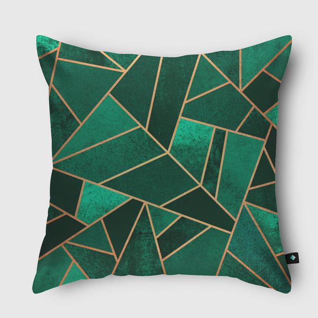 Emerald And Copper - Throw Pillow