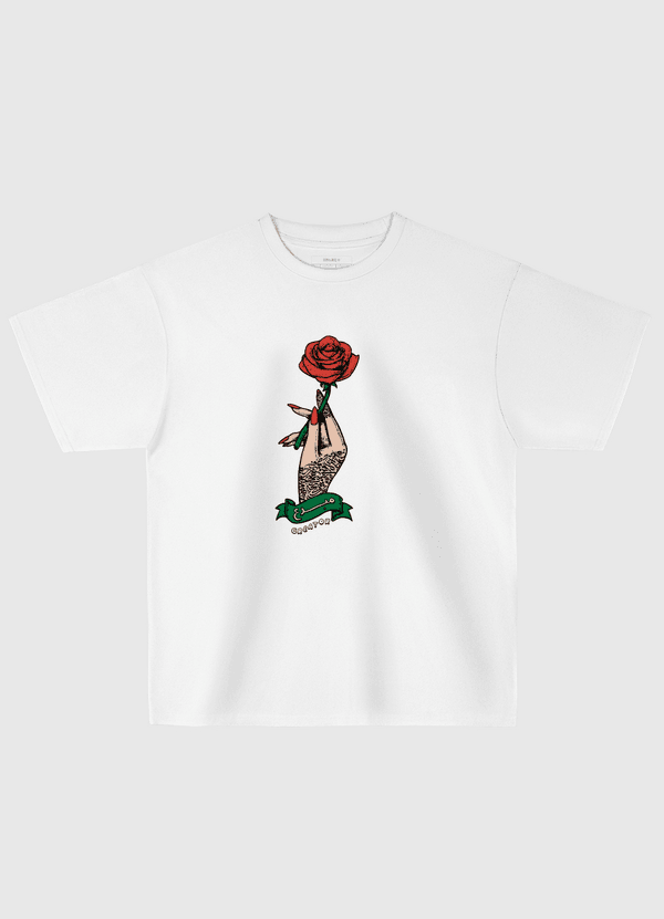 Calligraphy & Roses Oversized T-Shirt