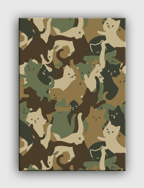 Camouflage Cat Army Canvas