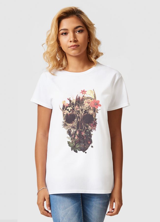 Bloom Skull - Women Basic T-Shirt