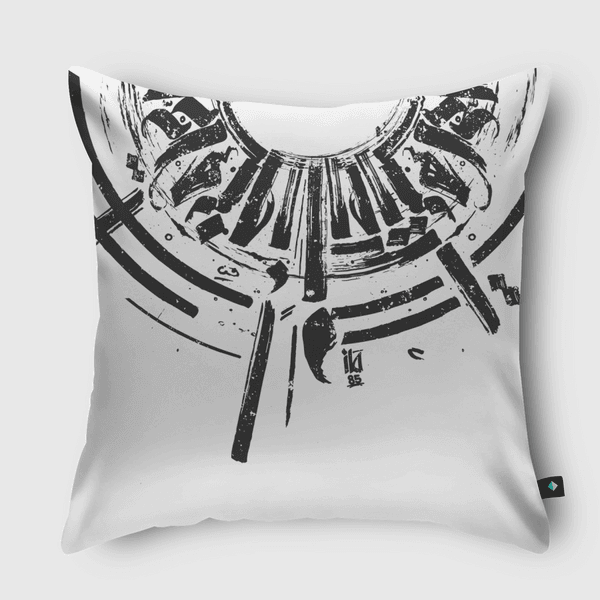 calligraphy MAZ85-1 Black Throw Pillow