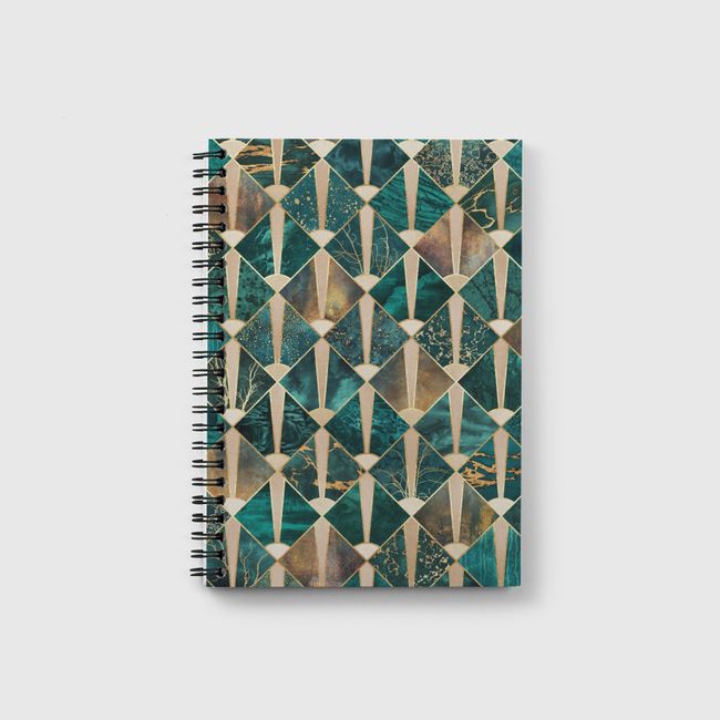 Art Deco Tiles - Ocean - Notebook