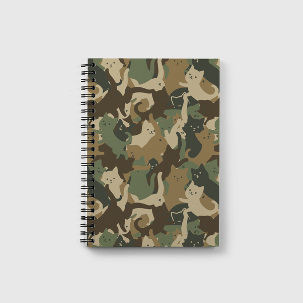 Camouflage Cat Army Notebook