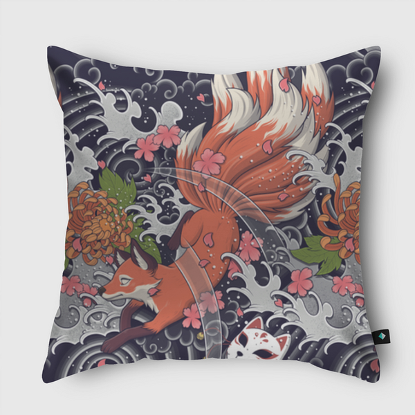 Nine Tailed Fox Spirit Throw Pillow