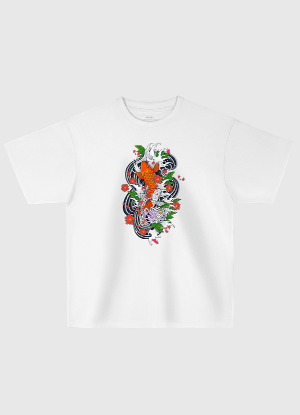 Koi Fish Pond Oversized T-Shirt