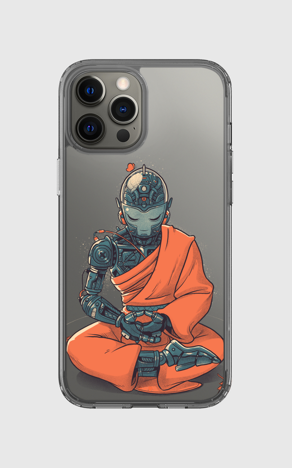 Meditation Robot Monk Clear Case