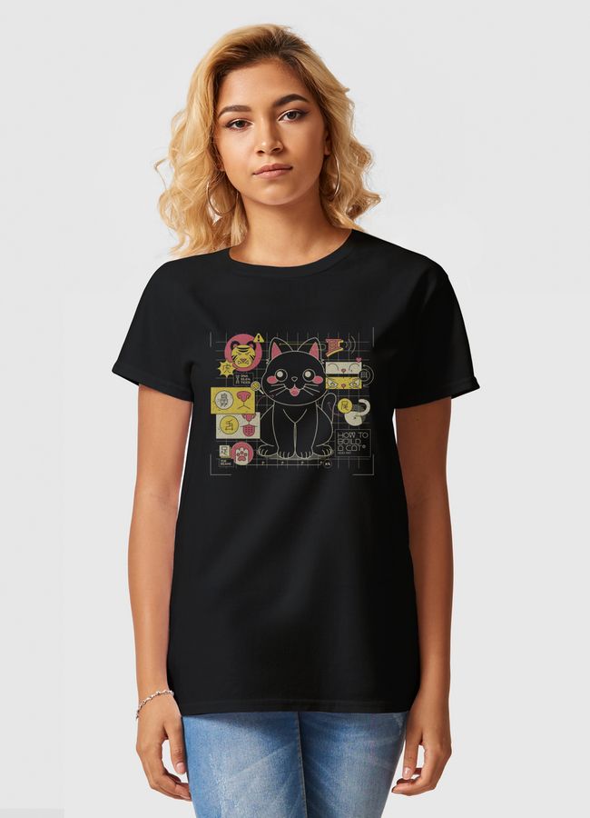 Japanese Cat Graph - Women Basic T-Shirt