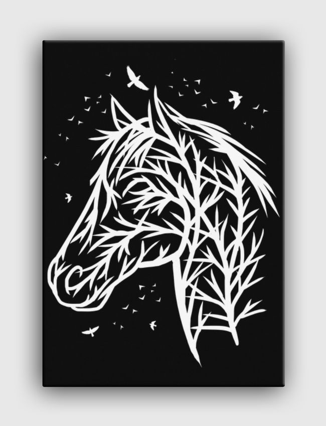 Horse Tree Face - Canvas