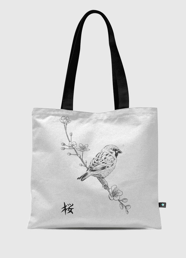 Sparrow Kanji Tote Bag