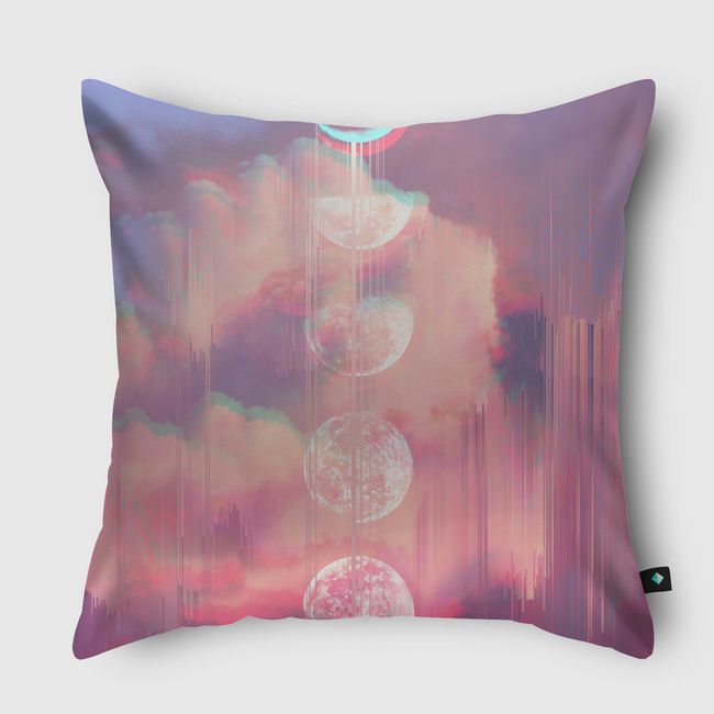 Moontime Glitches - Throw Pillow