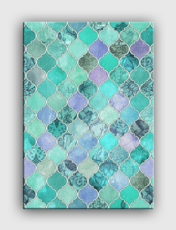 Mint Green Moroccan Tiles Canvas