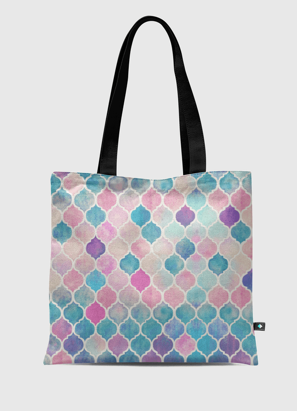 Pastel Watercolor Moroccan Tote Bag