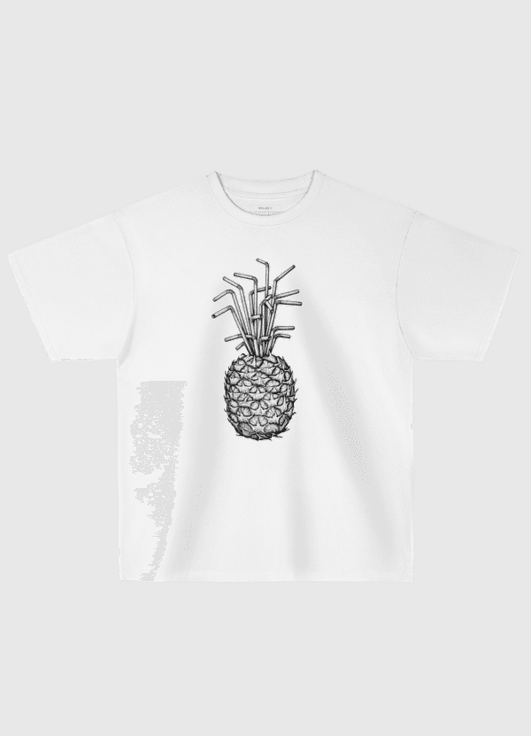 Pineapple straws Oversized T-Shirt