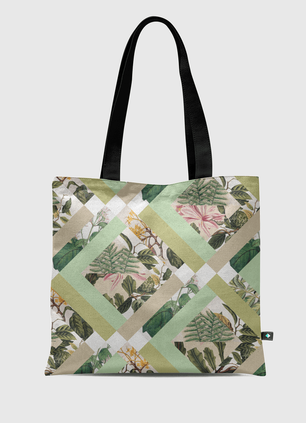Cubed Botanical Florals Tote Bag