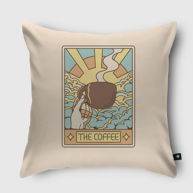 The Coffee Tarot Card - Throw Pillow