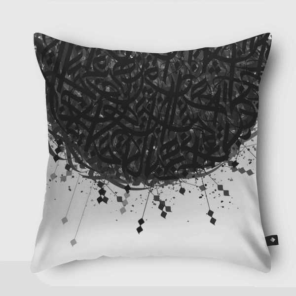 Black disc Throw Pillow