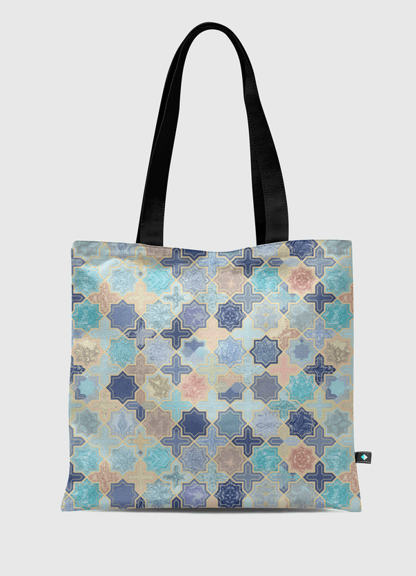 Blush & Blue Geometric Tote Bag