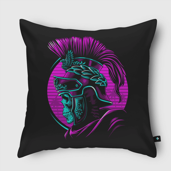 Retro Roman skull Throw Pillow