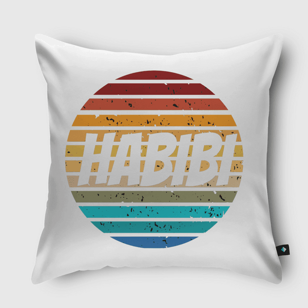 habibi retro sunset  Throw Pillow
