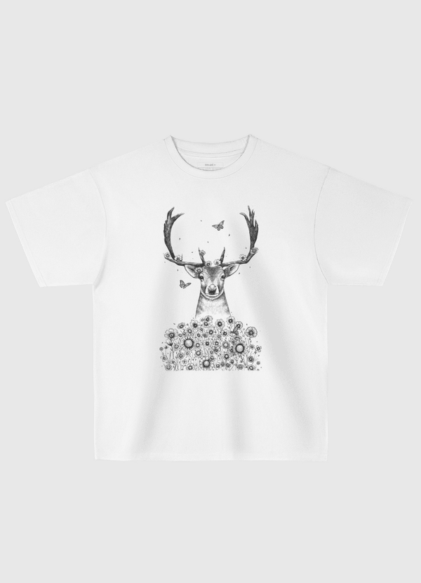 Deer in flowers Oversized T-Shirt