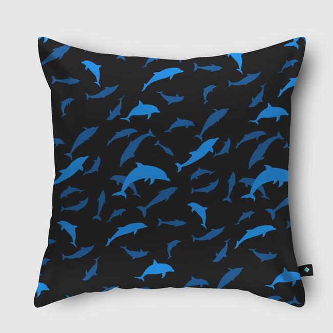 Pattern Dolphins - Throw Pillow