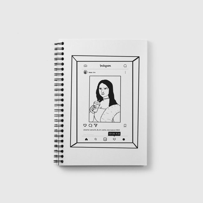 Millenial Mona Lisa frame" - Notebook